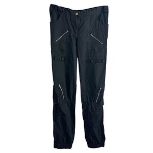 Youniquejeans Multifunctional Utility Cargo Black Pants